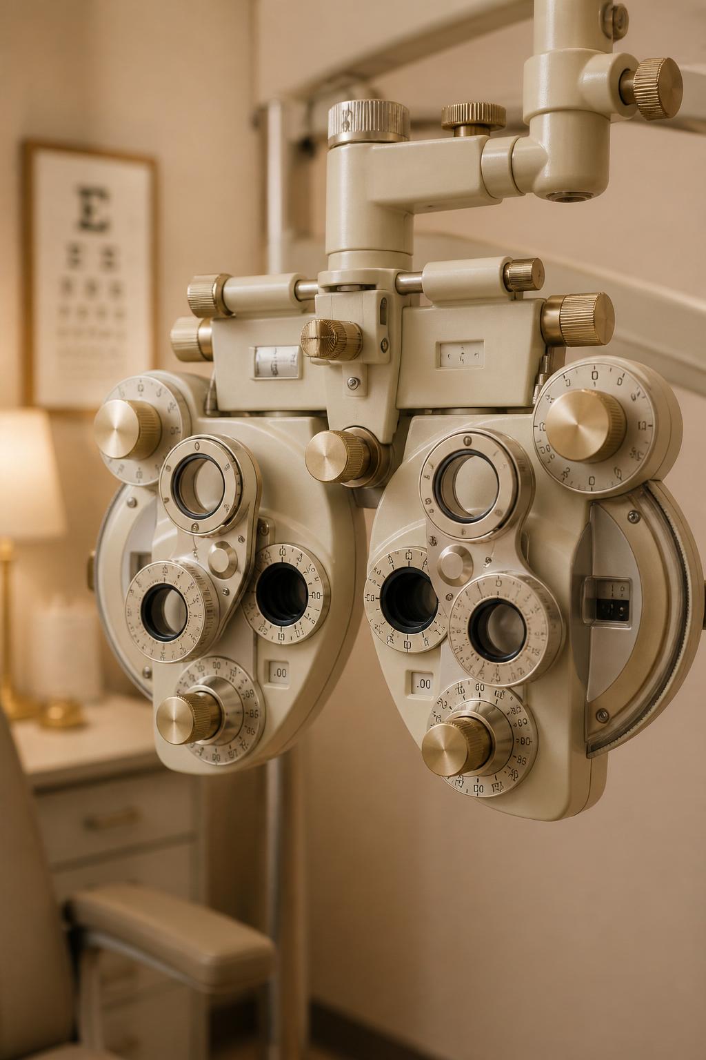 Vintage phoropter eye examination equipment